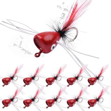 Imagem de Iscas para pesca com mosca, moscas secas, robalo, sortido Topwater Panfish Bluegill Poppers Crappie Bug Bug Moscas, peixe-sol, truta, salmão, moscas, kit para pesca com mosca