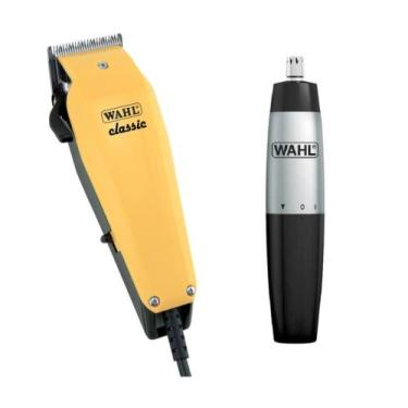 Imagem de Maquina De Cabelo Classic 127V Amarelo Wahl + Trimmer Nasal Wahl, 110V