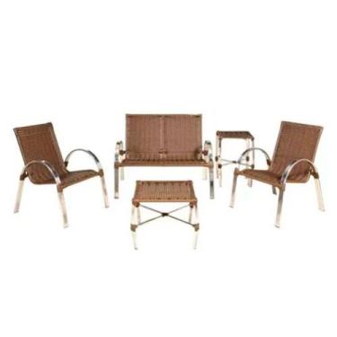 Imagem de Kit 2 Cadeiras e Namoradeira Para Área e Mesa Mini Garden Trama Origin