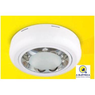 Imagem de plafon redondo sobrepor branco com vidro de 27cm de diam - blumenau