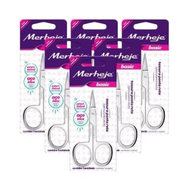 Imagem de Kit 6 Tesoura De Unha Ponta Curva Uso Fácil Pratico e Rápido - Merheje