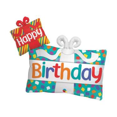 Imagem de Balão de Festa Microfoil 39" 99cm - Happy Birthday Presentes - 1 unida