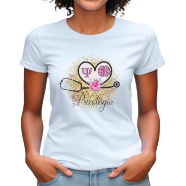 Imagem de Blusa de psicologia camiseta tema profissão curso faculdade babylook p