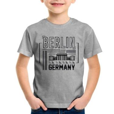 Imagem de Camiseta Infantil Berlim Alemanha - Foca na Moda, Cinza, 10