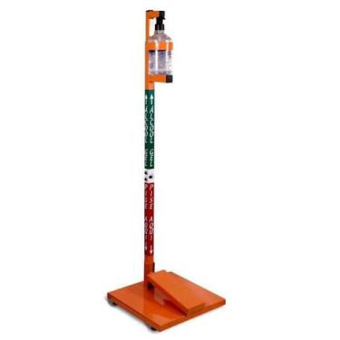 Imagem de Suporte em AÇO para Álcool Gel com Pedal LARANJA - Cab Quality