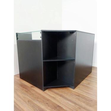 Imagem de Balcão em L Pequeno Preto Compacto, Elegante e Funcional