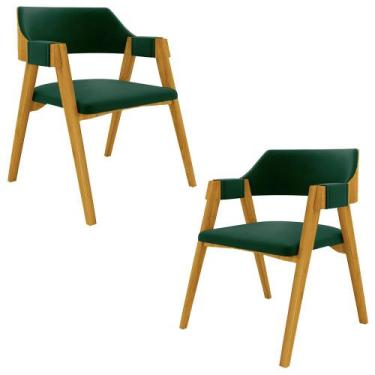 Imagem de Kit 2 Cadeiras Sala de Jantar e Jogos Carteados Madeira Maciça Poker V