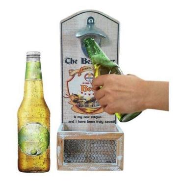 Imagem de Abridor De Garrafas De Parede Beer Mdf 30 X 12 - Vacheron, Madeira / M