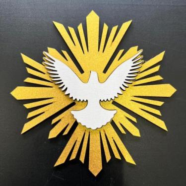 Imagem de Aplique Decorativo Parede MDF Espírito Santo Amor Deus Jesus - Artpica