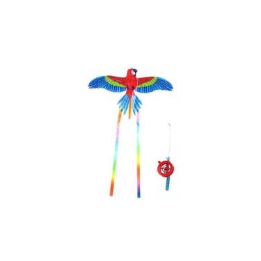 Imagem de Pipa Formato Papagaio 3d Poliéster Com Carretel e Linha - Topmixshop