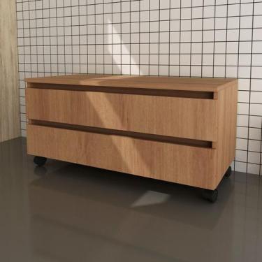 Imagem de Balcão Gabinete para Banheiro 80cm com Rodízio e 2 Gavetas BN3603 Amên