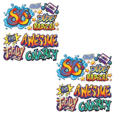 Imagem de Beistle Adereços para grafite dos anos 80, 30 peças, multicolorido