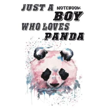 Imagem de Notebook - Just a boy who loves panda 8: Quotes College Ruled Journal_6in x 9in x 114 Pages