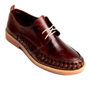 Imagem de Mexico en la Piel Sapato Oxford Huarache feito à mão para homens com design de cadarço, cor Shedron, ajuste confortável, respirável e leve, tamanho EUA 7-12 EUA, Shedron, 41