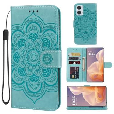 Imagem de Bohefo Capa para Moto G85 5G, capa carteira Motorola S50 Neo, capa flip de couro mandala com suporte para cartão de crédito para Motorola Moto G85 5G verde