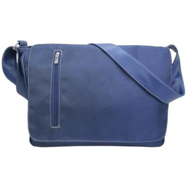 Imagem de Pasta Carteiro Bolsa Transversal Notebook Reforçada Masculina Feminina Casual Estudante Profissionais (Azul)