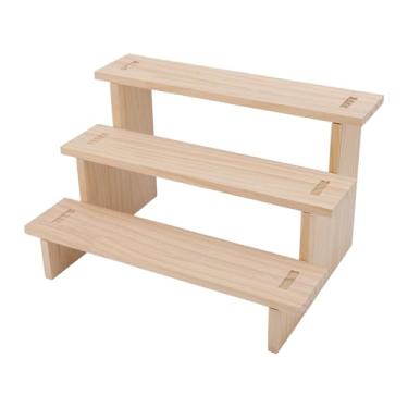Imagem de Expositores de Risers de Madeira, Prateleira de Exibição de 3 Camadas para Joias, Organizador Retangular de Rack de Especiarias para Alimentos, Sobremesas, Suporte para Bolo de