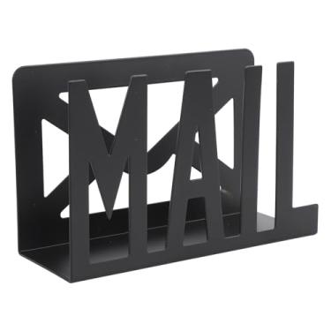 Imagem de Porta-correspondência, porta-cartas de mesa de metal com design de letras de correspondência recortadas, porta-envelopes e suporte para documentos para casa e escritório