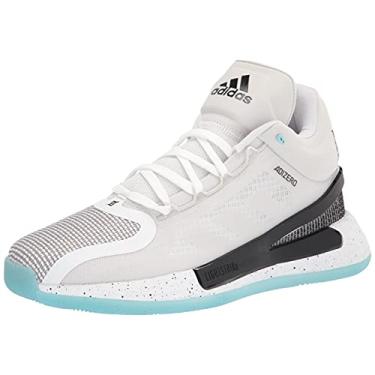 Imagem de adidas Tênis de basquete unissex adulto D Rose 11, Branco/Preto/Cinza órbita, 9.5 Women/8.5 Men