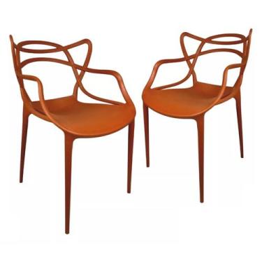 Imagem de Kit 2 Cadeiras Allegra Terracota Jantar Pousada Cafeteria Restaurante 