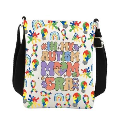 Imagem de Bolsa tiracolo Autism Mom Conscientização do autismo, presentes para mães com autismo, presentes In My Autism Mom Era, presentes para autismo, bolsa tiracolo, Branco