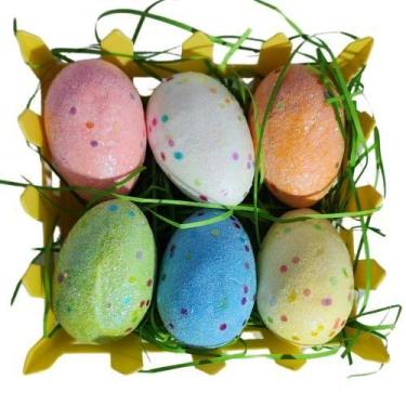 Imagem de Mini Cestinha Com Ovos Decorativos Páscoa Candy Com Glitter - Partypoi