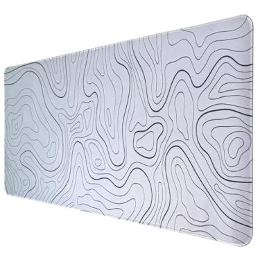 Imagem de Teclado e mouse pad Sakura floral topográfico topográfico floral grande grande e longo para jogos, ultrafino, liso, impermeável, impermeável, 90 x 40 cm