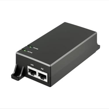 Imagem de Injetor Gigabit PoE 48 V 15 W, adaptador PoE IEEE802.3af Power Over Ethernet, injetor de energia PoE de porta única para câmera IP sem fio/ponto de acesso sem fio de longo alcance/telefones IP,