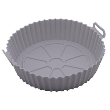 Imagem de Forma Redonda de Silicone para Air Fryer Cinza 19cm