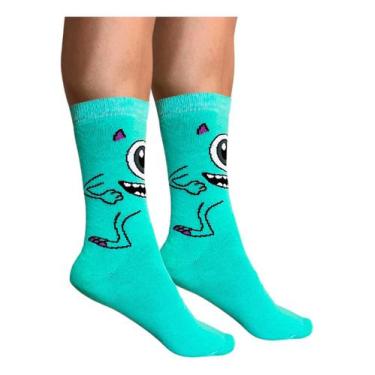 Imagem de Meias Divertidas Cano Medio Pé de Galinha Fodase Minions Patrik Pé de 