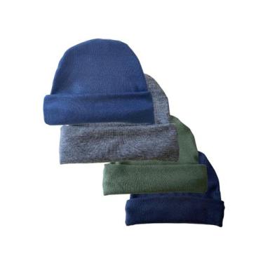 Imagem de Bebê 4peças Chapéu Touca Lisas Coloridas - VANETEX, Multicolorido, 0-3