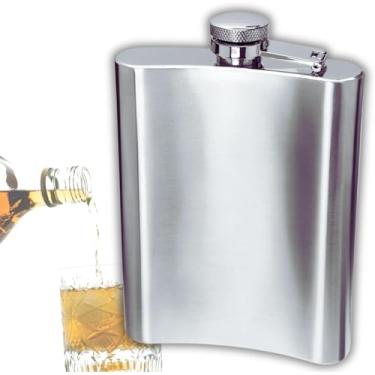 Imagem de Cantil de Bolso Inox Porta Bebida Whisky Vodca 8oz 230Ml