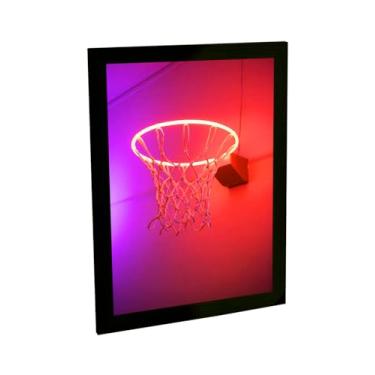 Imagem de Quadro Decorativo Basquete Cesta Neon Decoração Quarto Sala