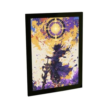 Imagem de Quadro Decorativo Espadachim Ilustração 8 Bits Gamer Games Anime Decoração Poster Quarto Sala