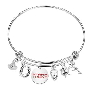 Imagem de FAADBUK Storm Book Presentes Inspirados em Dresden Files Série Presente Jim Butcher Pulseira Tempestade para Bookish, Small, Aço inoxidável, aço inoxidável