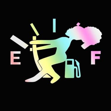 Imagem de 2 peças adesivos engraçados de tampa de tanque de combustível de carro decalque de alto consumo de gás decalque menino ajustando medidor de combustível medidor de combustível adesivos vazios tampa de