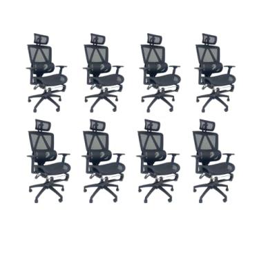 Imagem de Oficial Webshop - Kit 8 Cadeiras de Escritório Presidente Executiva Oficial Titan Preto