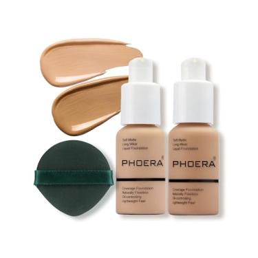 Imagem de Phoera Base De Maquiagem Phoera, Base Líquida Matte, Macia E Impecável, Controle De Oleosidade, Corretivo Fosco De Cobertura Total E Controle De Oleosidade Para Mulheres Mais Velhas, Ótima Opção Par