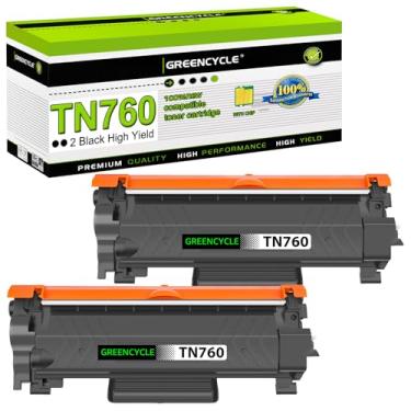 Imagem de GREENCYCLE Cartucho de toner de substituição compatível para Brother TN760 TN-760 TN730 com chip para usar com impressora a laser HL-L2350DW HL-L2395DW HL-L2390DW MFC-L2370DW MFC-L2750DW MFC-L2710DW