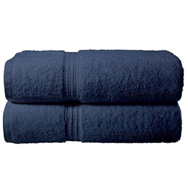 Imagem de Briarwood Home - Conjunto de toalhas de algodão premium de 2 peças - Toalhas de banho extra absorventes - Ultra macias 500 g/m2 - azul marinho