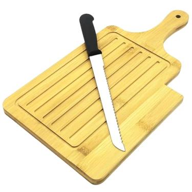 Imagem de Tábua De Bambu Com Faca Embutida Corte De Pães Migalheira