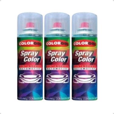 Imagem de Kit c/ 3 Tinta Spray Verniz Rápido Automotivo Colorgin - 300ml - SHERW