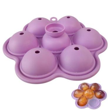 Imagem de Forma de Gelo Esfera Bandeja de Silicone Cha Gelado Bebida Coquetel Dr