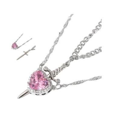 Imagem de Colar Gargantilha Gótico com Punhal de Cristal Vermelho - Dia dos Namo