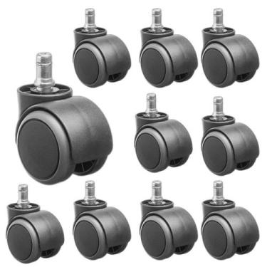 Imagem de Kit 10 Rodizio Roda Nylon E Pu Anti Risco Cadeira Escritorio - SQUADRO