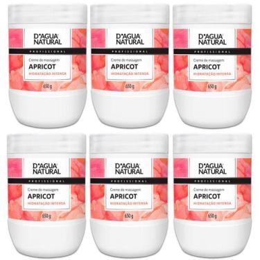 Imagem de Kit 6 Potes Cremes de Massagem Dagua Natural Apricot 650g Hidratação I