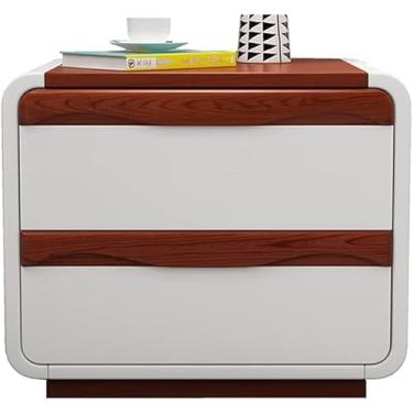 Imagem de Mesa de cabeceira inteligente, armário de cabeceira com gavetas, mesa de cabeceira simples, 2 modernas, armário de armazenamento de espaços pequenos, mesa lateral (A)