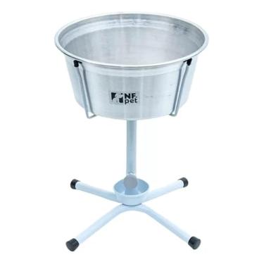 Imagem de Comedouro Bebedouro Pet Anti Formiga Elevado Ajustável 1,5L Alumínio NF PET