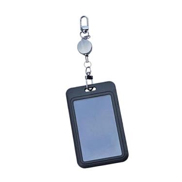 Imagem de Colaxi Suporte para Crachá com Carretel para Identificação de Profissionais de Saúde, Preto, Tamanho real