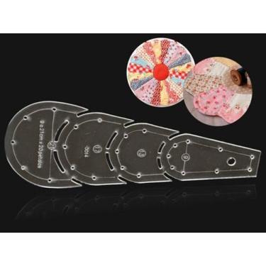 Imagem de Régua Costura Gabarito Dresden Plate 20 Petalas Patchwork - LAPIDARE